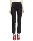 Donne High-Waist Skinny Ankle Pants, Black