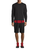 Woven Athletic Shorts, Darkest Black