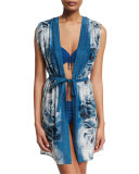 Printed Sleeveless Short Coverup