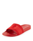 Medusa-Head Slide Sandal, Red