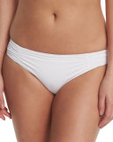 Sweet & Chic Monique Ruched Swim Bottom, White