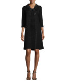 Allure Knit Scoop-Neck Cap-Sleeve Sheath Dress, Caviar
