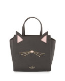 jazz things up hayden small cat tote bag, black