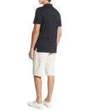 Dot-Print Pima Cotton Polo Shirt, Navy