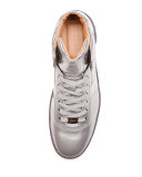Eroy Patent Leather High-Top Sneaker, Silver
