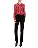 Hal Flat-Front Skinny Ankle Pants, Black