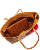 New Year Series Medium Top-Zip Shopper Bag, Cognac