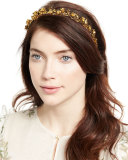 Scarlett Floral Metal Head Wrap, Gold