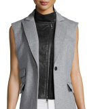 Lamb Leather Moto Dickey, Black