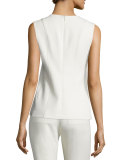 Hadrienne Pioneer Seamed Top, Pearl Ivory