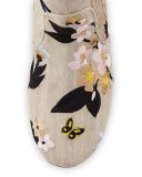 Belen Embroidered Western Ankle Boot, Beige/Pastel