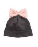 Knit Beanie w/ Nylon Bow