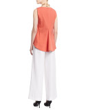 Malina Sleeveless Pleated-Back Blouse 