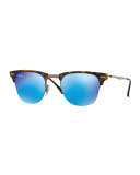 Clubmaster Half-Rimmed Sunglasses, Brown