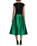 Cap-Sleeve Velvet Top, Onyx