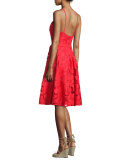 Floral Lace Fit & Flare Dress w/Tassel Belt