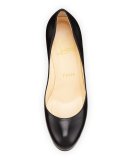 Simple Leather Red Sole Pump, Black