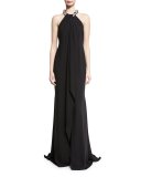 Chiffon Toga Gown, Black