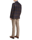 Donegal Flat-Front Trousers, Brown