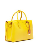 Milla Medium Leather Tote Bag, Sahara Yellow 