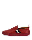 Herald Leather Slip-On Sneaker, Red