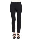 Mid-Rise Slim-Leg Pants, Black