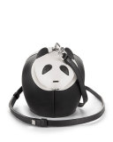 Leather Panda Mini Bag, Black/White