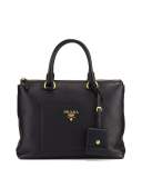 Daino Zip Pebbled Leather Tote Bag