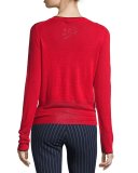 Adriana Pointelle Sweater, Red