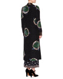Embellished Reversible Robe-Coat, Black/Multi