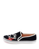 stefy "let's fly away" suede skate sneaker, navy