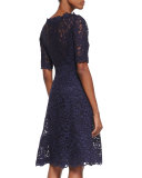 Lace Overlay Cocktail Dress