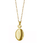 18k Gold Petite Pinstripe Locket, 30"L