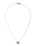 18k Gold Gelato Medium Baguette Topaz Necklace with Diamonds