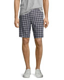 Beach II Plaid Shorts, Black/White