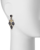 18K Gold & Sterling Silver Spectrolite Chandelier Earrings