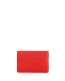 Woven Flap Credit Card Case, Red