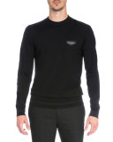 Logo Patch Crewneck Sweater, Black