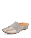 Iso Stretch-Panel Leather Mule, Graphite