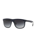 Flat-Top Plastic Sunglasses, Blue/Gray