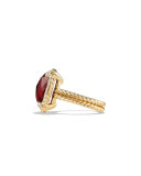 14mm Châtelaine 18K Garnet Ring with Diamonds, Size 7