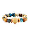 Blue Agate & Labradorite Beaded Bracelet