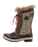 Tofino II Fur-Trim Quilted Boot, Cordovan