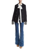 Double-Breasted Wool Pea Coat, Navy
