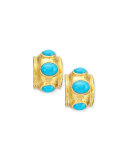 Turquoise Huggie Hoop Earrings