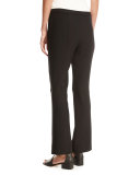 Tinsley Slit-Front Kick-Flare Pants, Black