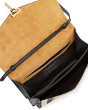 Check & Leather Small Crossbody Bag, Black