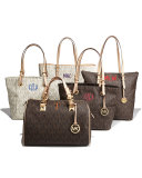 Logo-Print Signature Monogram Tote Bag, Brown