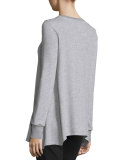 Lucai Heathered Terry Sweater, Gray