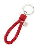 Braided Loop Key Ring, Red